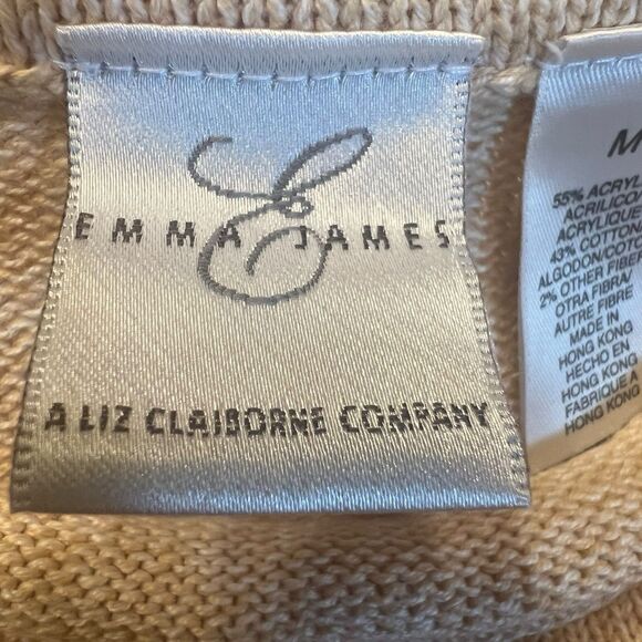 Emma James Y2K Striped Sweater M Cozy Knit Red Beige Black Vintage Spring - Picture 3 of 12